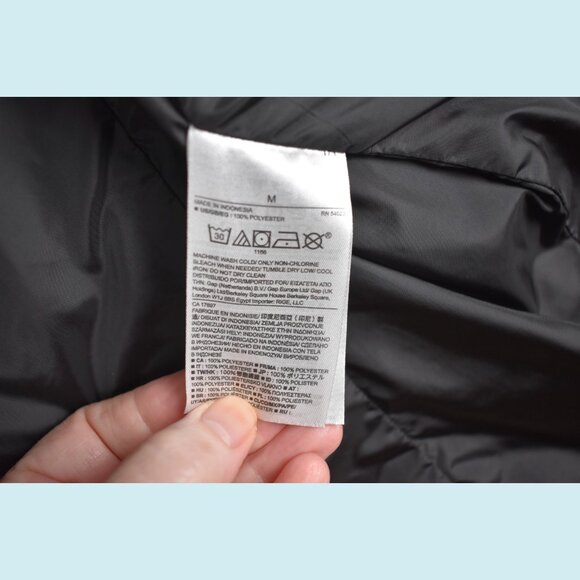 Banana Republic Coat Women's Medium Black Quilted Puff Fall Jacket Zip Pockets - Picture 6 of 11